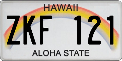 HI license plate ZKF121