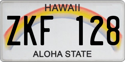 HI license plate ZKF128