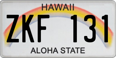 HI license plate ZKF131