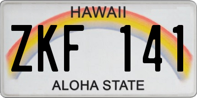 HI license plate ZKF141
