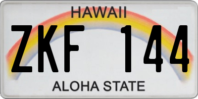 HI license plate ZKF144