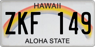HI license plate ZKF149
