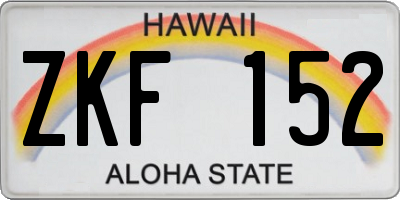 HI license plate ZKF152