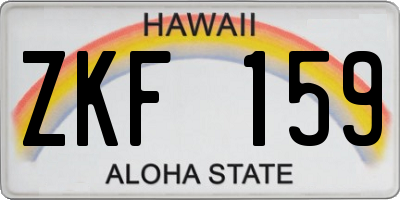 HI license plate ZKF159