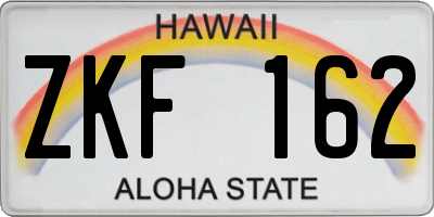 HI license plate ZKF162