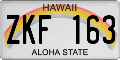 HI license plate ZKF163
