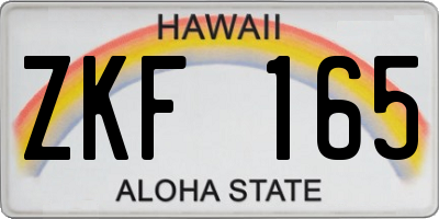 HI license plate ZKF165