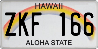 HI license plate ZKF166