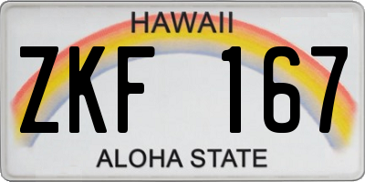 HI license plate ZKF167