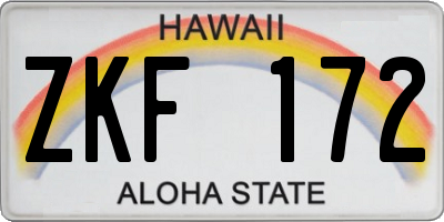 HI license plate ZKF172