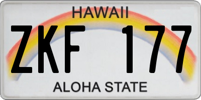 HI license plate ZKF177