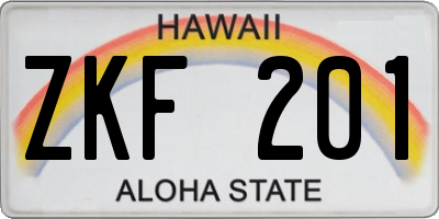 HI license plate ZKF201