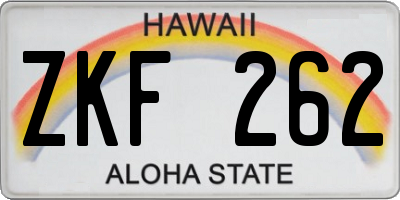 HI license plate ZKF262