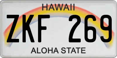 HI license plate ZKF269