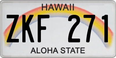 HI license plate ZKF271