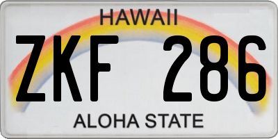 HI license plate ZKF286