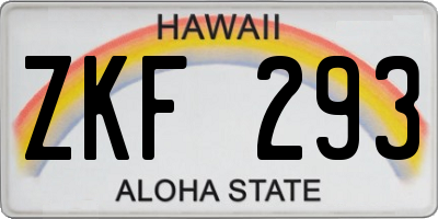 HI license plate ZKF293
