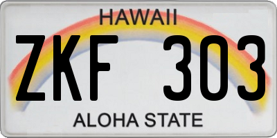 HI license plate ZKF303