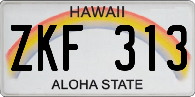 HI license plate ZKF313