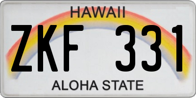 HI license plate ZKF331