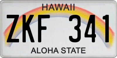 HI license plate ZKF341
