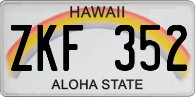 HI license plate ZKF352