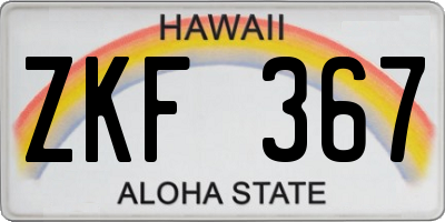 HI license plate ZKF367