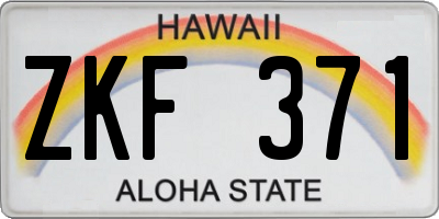 HI license plate ZKF371
