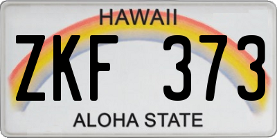 HI license plate ZKF373