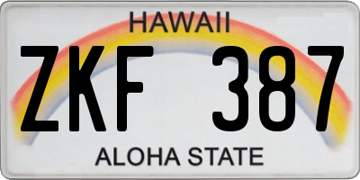 HI license plate ZKF387