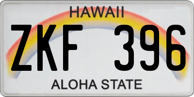 HI license plate ZKF396