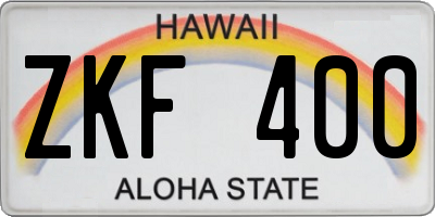 HI license plate ZKF400