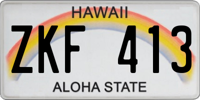 HI license plate ZKF413