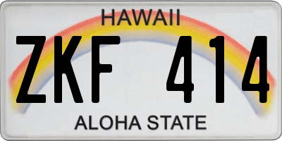 HI license plate ZKF414