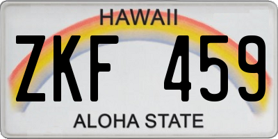 HI license plate ZKF459