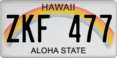 HI license plate ZKF477