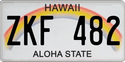 HI license plate ZKF482