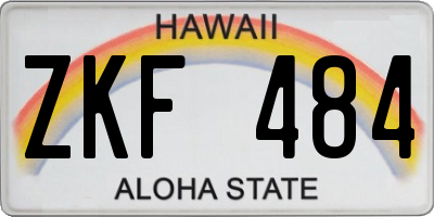HI license plate ZKF484