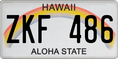 HI license plate ZKF486
