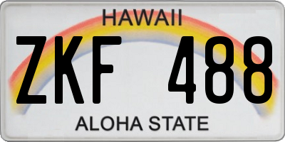 HI license plate ZKF488
