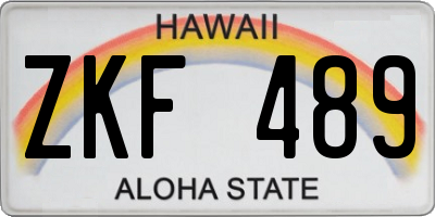 HI license plate ZKF489