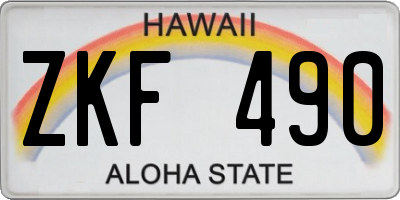 HI license plate ZKF490