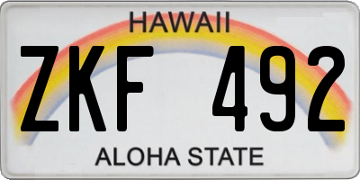 HI license plate ZKF492