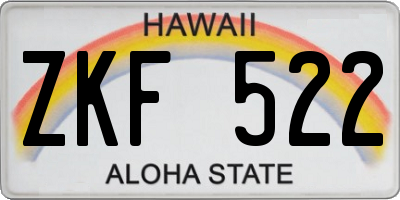 HI license plate ZKF522