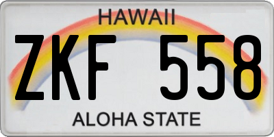 HI license plate ZKF558