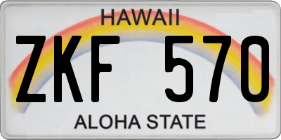 HI license plate ZKF570