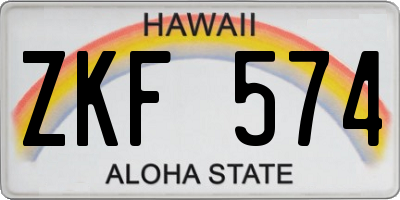 HI license plate ZKF574
