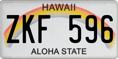 HI license plate ZKF596