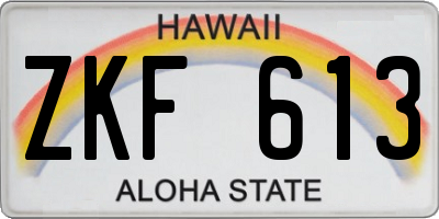 HI license plate ZKF613