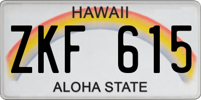 HI license plate ZKF615